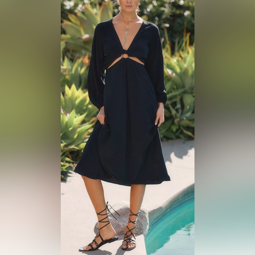 L*Space Colette Black Long‎ Sleeve Dress